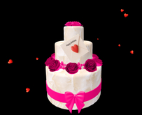 Happy Birthday cake with hearts 
