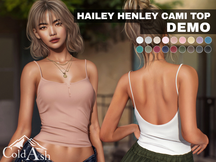 {COLD-ASH} DEMO HAILEY Henley Cami