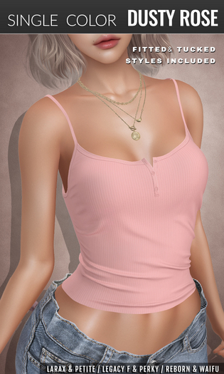 {COLD-ASH} HAILEY Henley Cami (DustyRose)