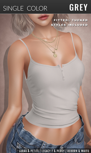 {COLD-ASH} HAILEY Henley Cami (Grey)