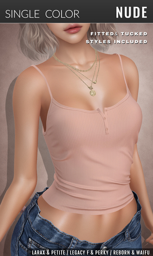{COLD-ASH} HAILEY Henley Cami (Nude)