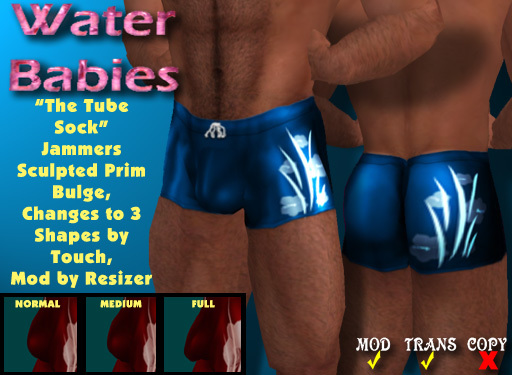 Water Babies - "The Tube Sock" Square Cut (Blue)