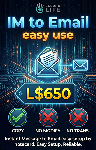 IM to  email setup by notecard