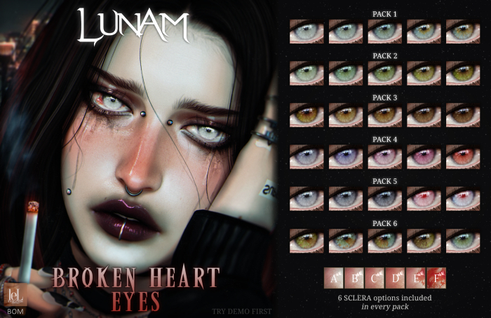 LUNAM ⋅ ⋆☽︎⋅ Broken Heart Eyes ⋅☾⋆ ⋅ FATPACK