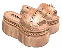 [BL] Foxy slides - leather // latte