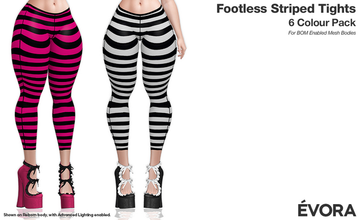 EVORA - Footless Striped Tights