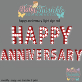 happy anniversary  light sign red