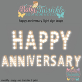 happy anniversary  light sign taupe