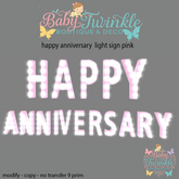 happy anniversary  light sign pink