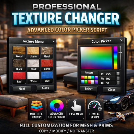 PROFESSIONAL TEXTURE CHANGER / ADVANCED COLOR PICKER  Script