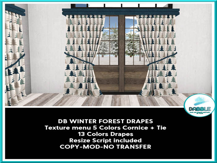 DB WINTER FOREST DRAPES  add me