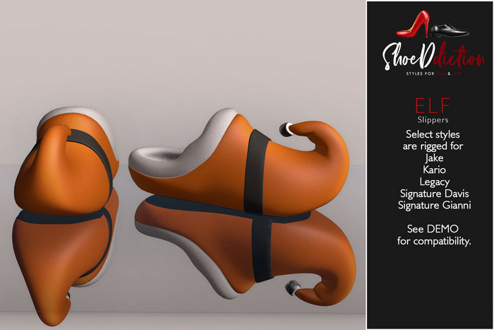Elf Slippers Mens Orange