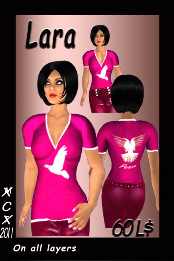 Lara peace pink top