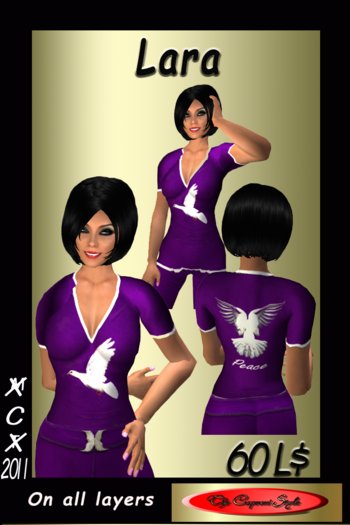 Lara peace purple top