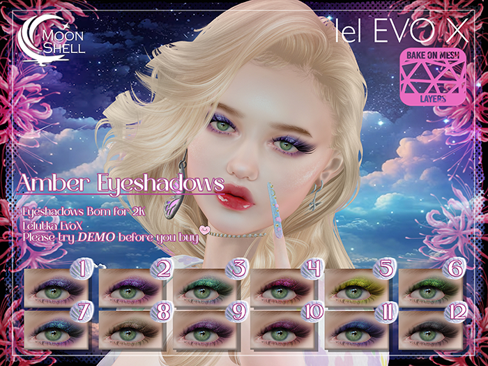 Moon Shell - Amber Eyeshadows Lelutka EvoX Bom 2K