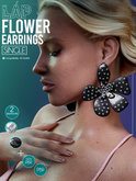 Flower Earrings by LAP (Black)