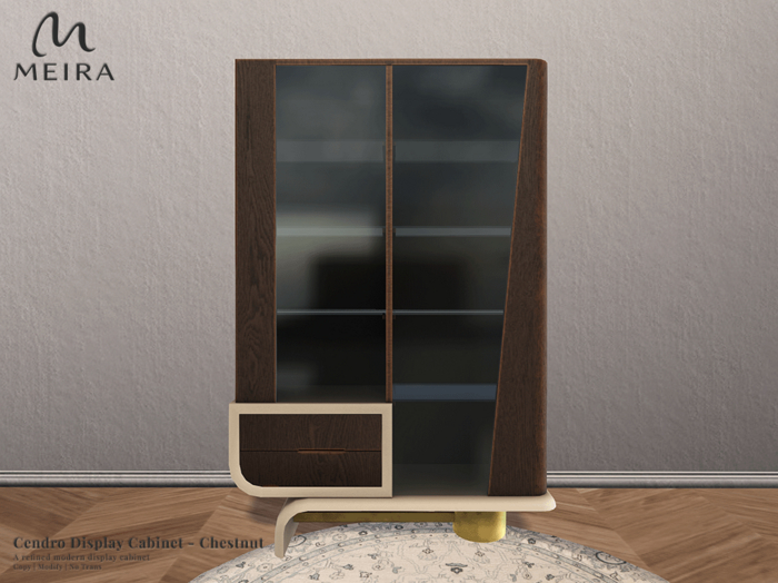 Meira Cendro Display Cabinet - Chestnut