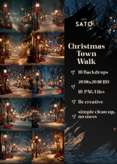 SATO - Christmas Town Walk backdrops (UNPACK)