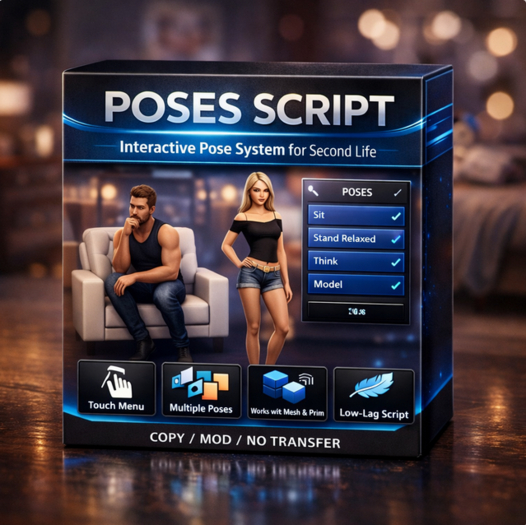 Poses Script – Interactive Pose System for Second Life