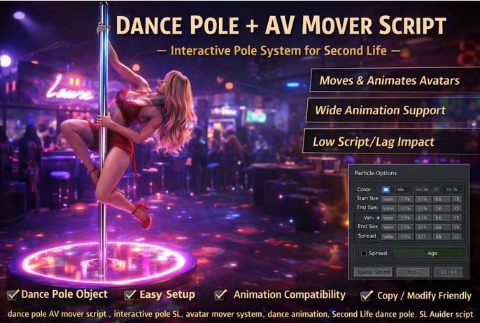 Dance Pole + AV Mover Script – Interactive Pole System for Second Life