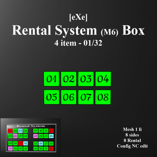 [eXe] Rental System BOX (M6) Panel Rentbox for Rent Rental Rentals Office