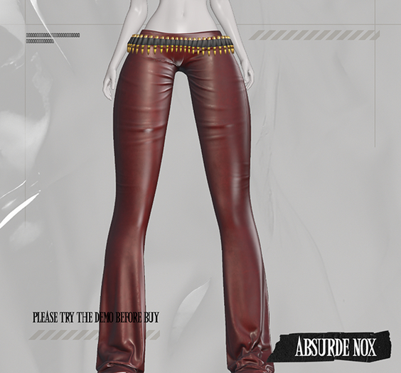 Absurde Nox - Pants Leather Bullets // Red