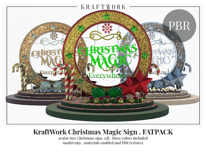 KraftWork Christmas Magic Sign . FATPACK (Add Me)