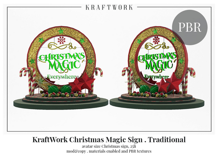 KraftWork Christmas Magic Sign . Traditional (Add Me)