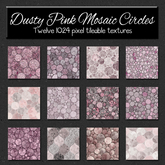 *Wallflowers* Dusty Pink Mosaic Circles