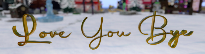 Love You Bye 3d Mesh Sign