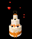 Valentine peeches cake  