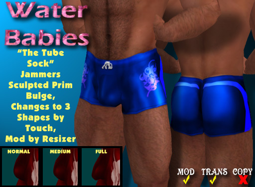 Water Babies - "The Tube Sock" Square Cut (Blue 2)