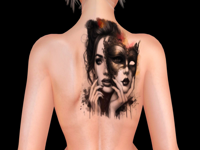 Ravenstone - 2K Mask RIGHT SHOULDER Tattoo BOM Watercolours T59