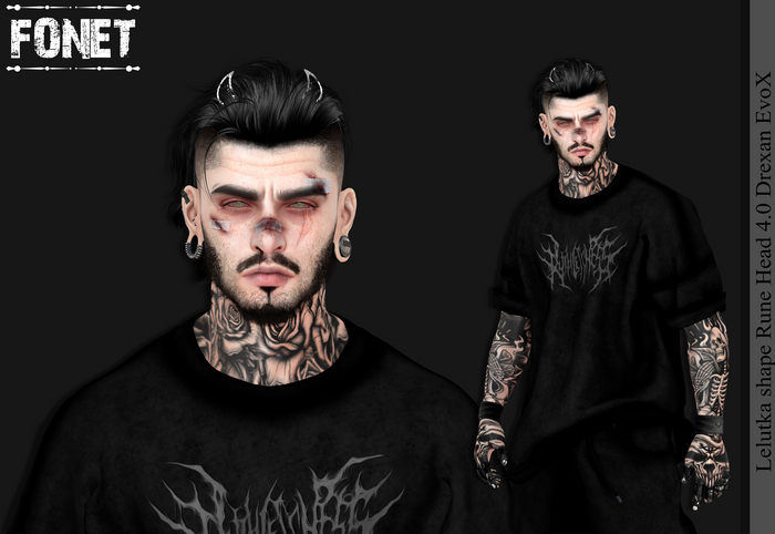 Lelutka shape Rune Head 4.0 Drexan EvoX