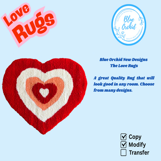 BO-Love Rugs Triple Red Heart