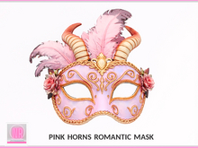 Pink Horns Romantic Venetian Mask 6 LI | Unisex Accessory