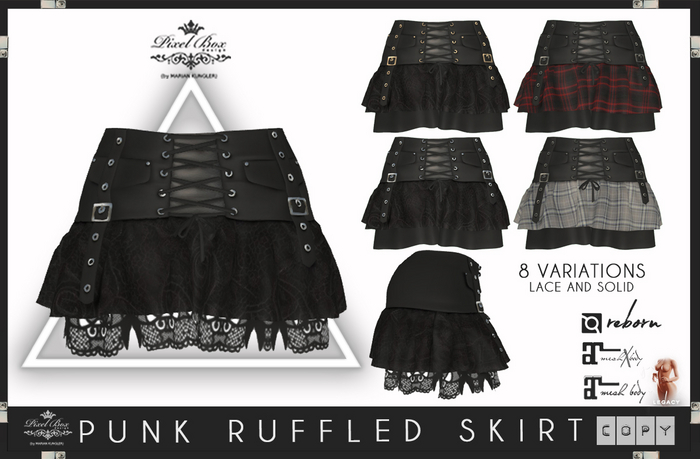 Pixel Box - Punk Ruffled Skirt *WEAR ME*