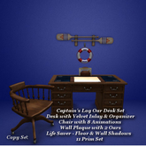 Captain's Log Oar Desk Set1