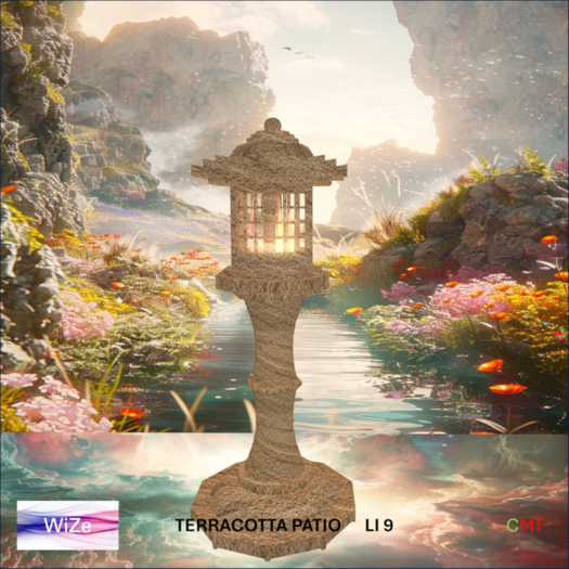 WiZe Delivery (Add) - Japanese Lantern Rough Sandtone with Fire