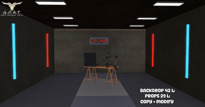 G.O.A.T. PODCAST BACKDROP with PROPS