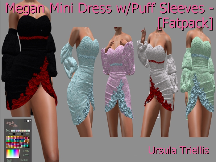 5711 Megan Mini Dress w/Puff Sleeves - [Fatpack]
