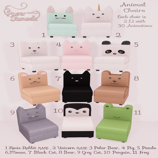 Paper Damsels - Animal Chair- Penguin