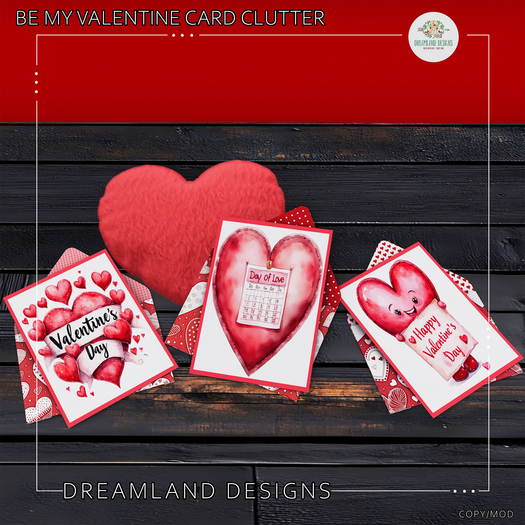 DD Be My Valentine Card Clutter