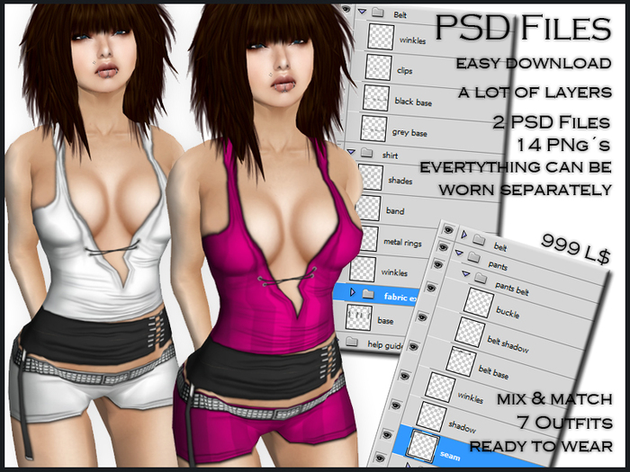 Outfit 1 PSD/PNG Files - Templates - full perm -