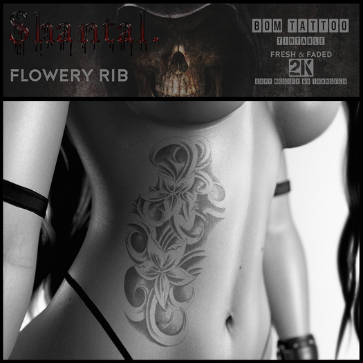 Shantal. Tattoo Flowery Rib 2K Tintable DEMO 