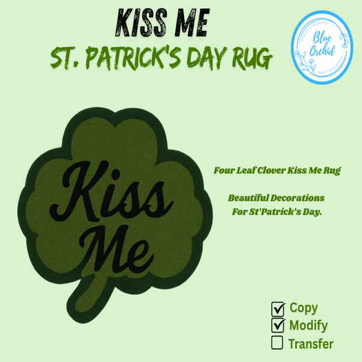 BO-St.Patricks Rug Kiss Me
