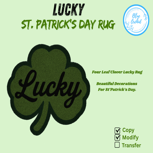 BO-ST.Patricks Day Lucky Rug Dark Green