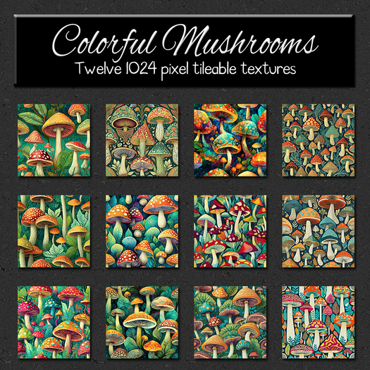 *Wallflowers* Colorful Mushrooms