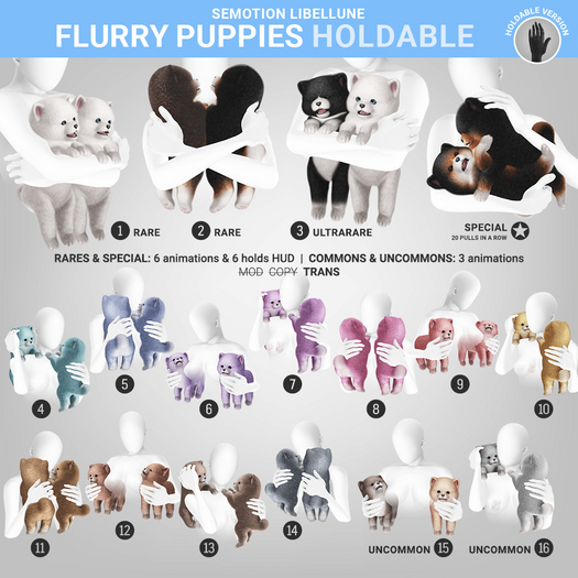 SEmotion Libellune Flurry Puppies Holdable RARE 01