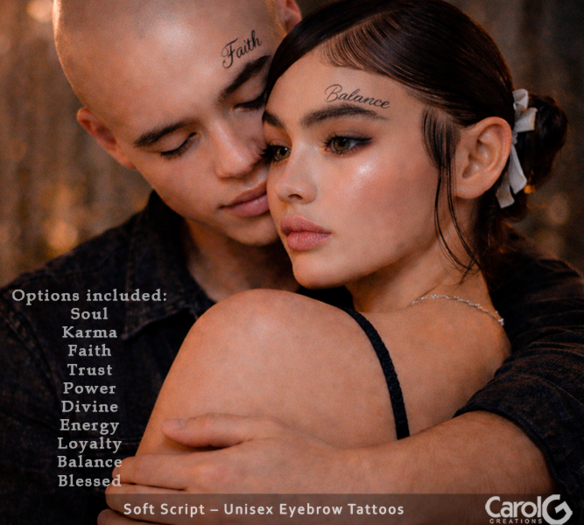 [CAROL G] Soft Script - Unisex Eyebrow Tattoos